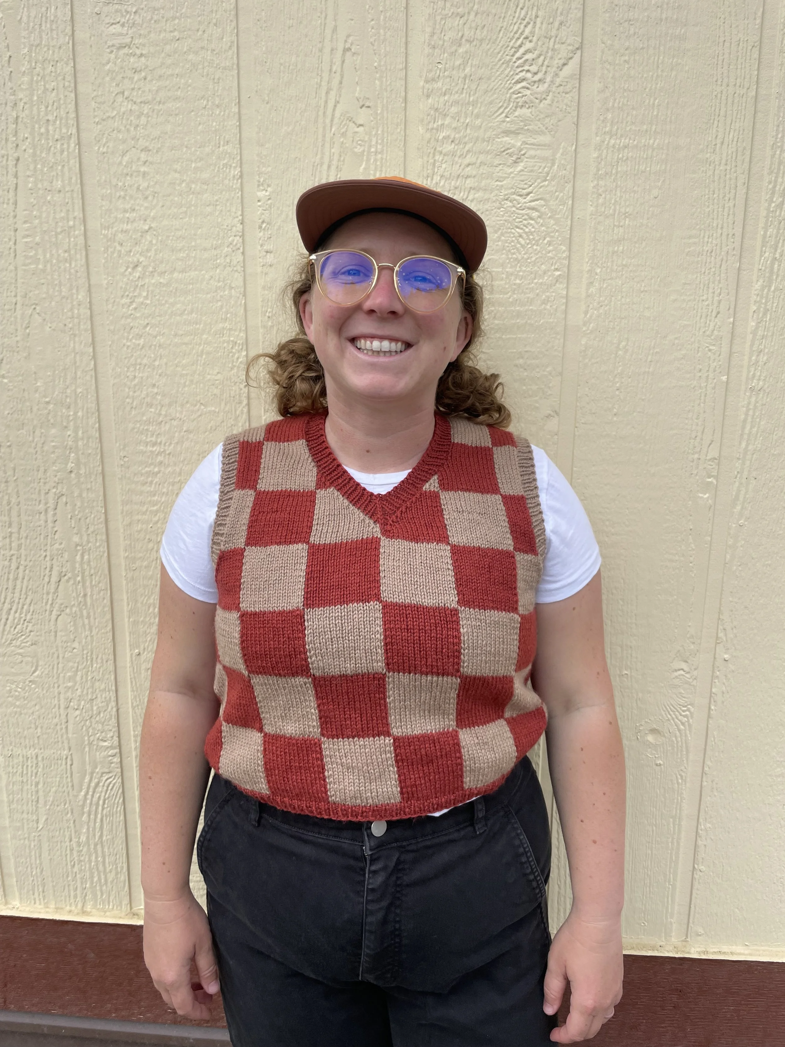 Checkered Vest: Tester Showcase — Andrea Gaughan Knits